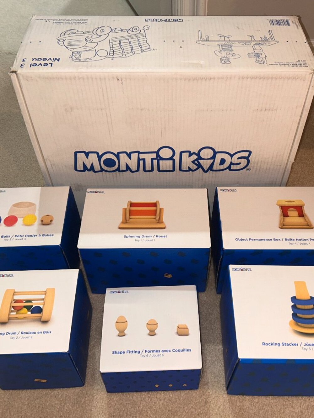 Monti Kids Level 3 Box: 7-9m Montessori Play Set